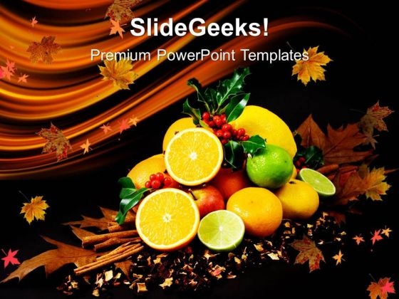 Autumn Leaves With Fruits Nature PowerPoint Templates And PowerPoint Themes 0512 Autumn Leaves With Fruits Nature PowerPoint Templates And PowerPoint Themes 0512