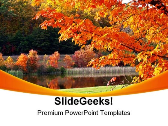 Autumn Park Nature PowerPoint Template 1010 Autumn Park Nature PowerPoint Template 1010