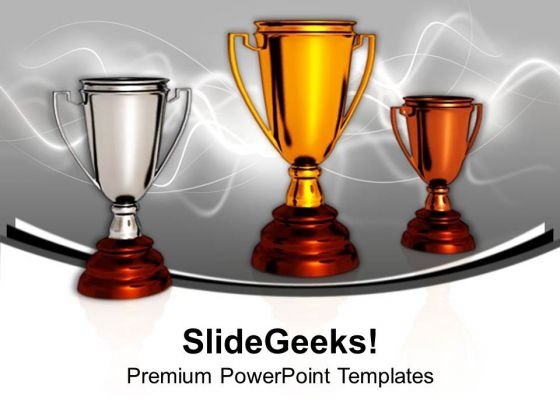 Award Winner Trophies Success Sports PowerPoint Templates Ppt Backgrounds For Slides 0313