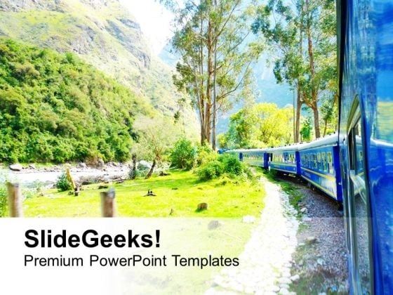 Awesome View Of Turning Train On Mountain PowerPoint Templates Ppt Backgrounds For Slides 0713 Awesome View Of Turning Train On Mountain PowerPoint Templates Ppt Backgrounds For Slides 0713