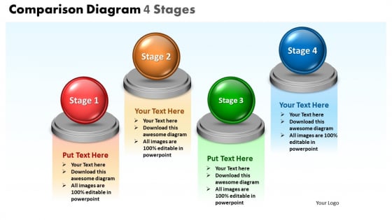 Business Diagram Comparison Diagram 4 Stages Sales Diagram
