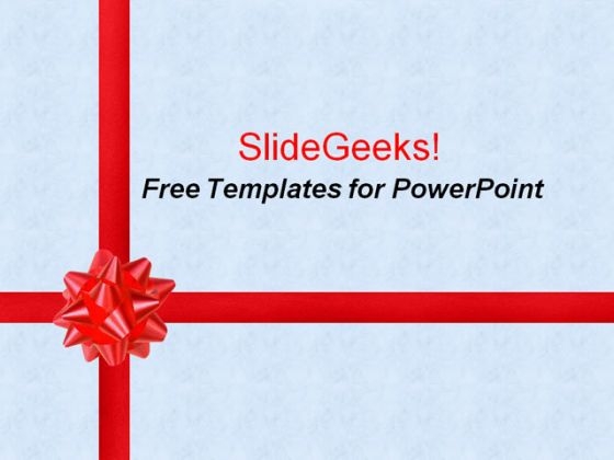 Beautiful Red Gift Ribbons PowerPoint Template