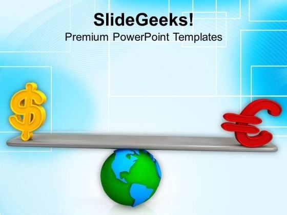 Balance Between Dollar And Pound PowerPoint Template 1113 Balance Between Dollar And Pound PowerPoint Template 1113