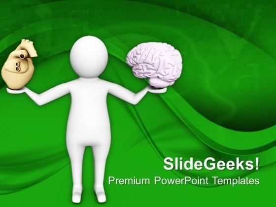 Balance Your Heart With Brain PowerPoint Templates Ppt Backgrounds For Slides 0713 Balance Your Heart With Brain PowerPoint Templates Ppt Backgrounds For Slides 0713