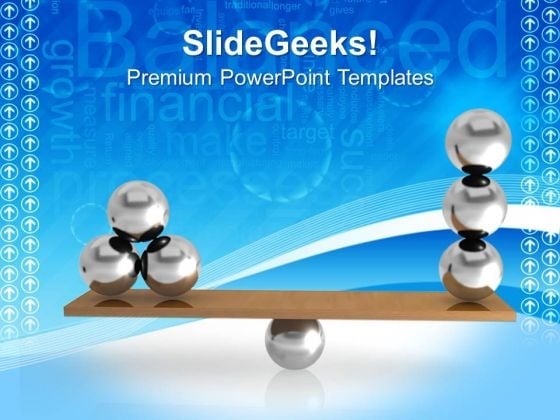 Balancing Balls On Wooden Board Balance Business PowerPoint Templates And PowerPoint Themes 0912
