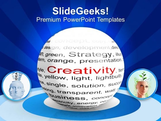 Ball With Inscription Creativity PowerPoint Templates Ppt Backgrounds For Slides 0513