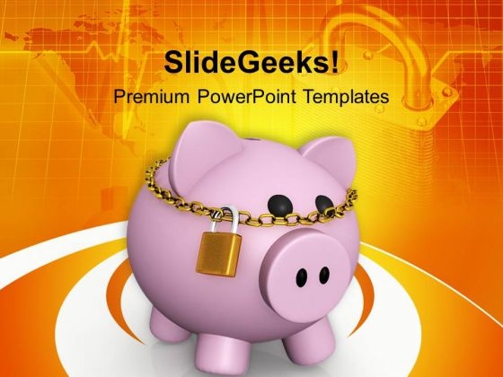 Bank Protected With Padlock And Chain Security PowerPoint Templates Ppt Backgrounds For Slides 0213 Bank Protected With Padlock And Chain Security PowerPoint Templates Ppt Backgrounds For Slides 0213