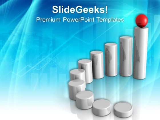 Bar Graph Dimensional Success PowerPoint Templates And PowerPoint Themes 0712