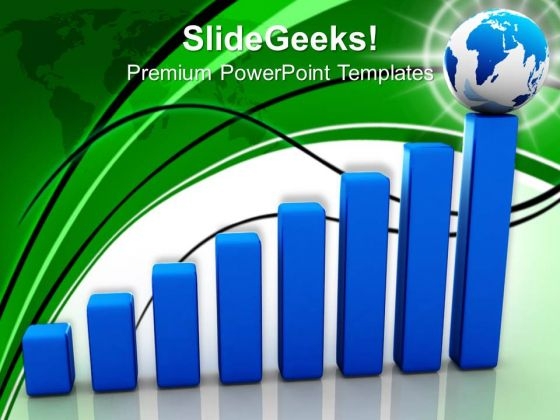 Bar Graph With Globe On Top Global Business PowerPoint Templates And PowerPoint Themes 1112 Bar Graph With Globe On Top Global Business PowerPoint Templates And PowerPoint Themes 1112
