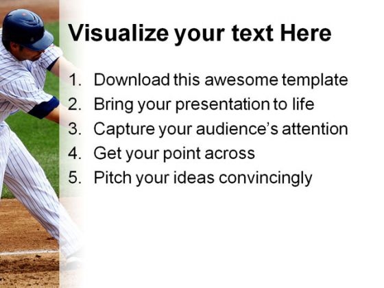 Baseball Sports PowerPoint Template 0610 designed customizable