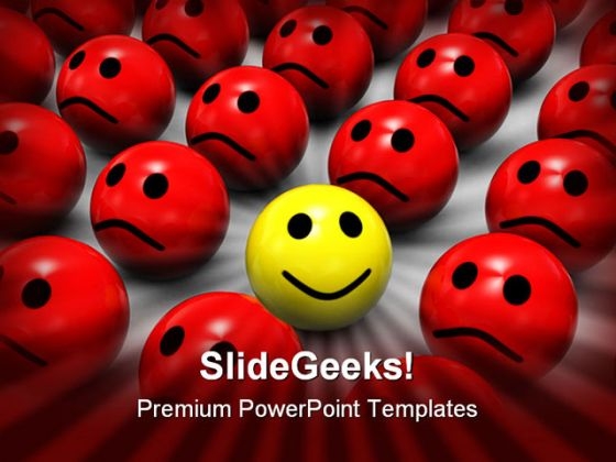 Be Different Smiley Shapes PowerPoint Template 1110 Be Different Smiley Shapes PowerPoint Template 1110