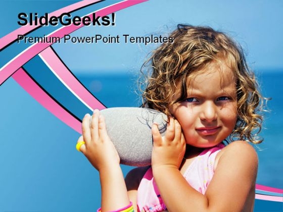 Beach Girl Holidays PowerPoint Template 0910 Beach Girl Holidays PowerPoint Template 0910