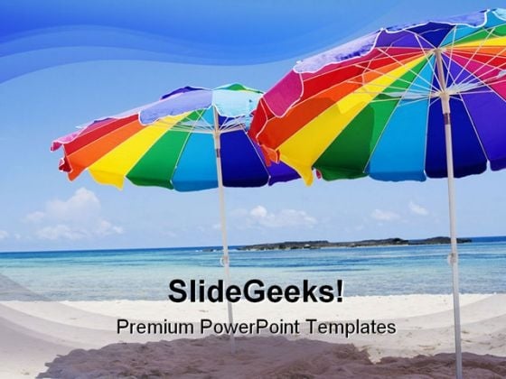 Beach Umbrellas Holidays PowerPoint Themes And PowerPoint Slides 0511