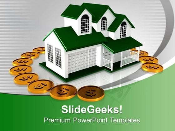 Beautiful House Surrounded By Dollars Insurance PowerPoint Templates Ppt Backgrounds For Slides 0113 Beautiful House Surrounded By Dollars Insurance PowerPoint Templates Ppt Backgrounds For Slides 0113