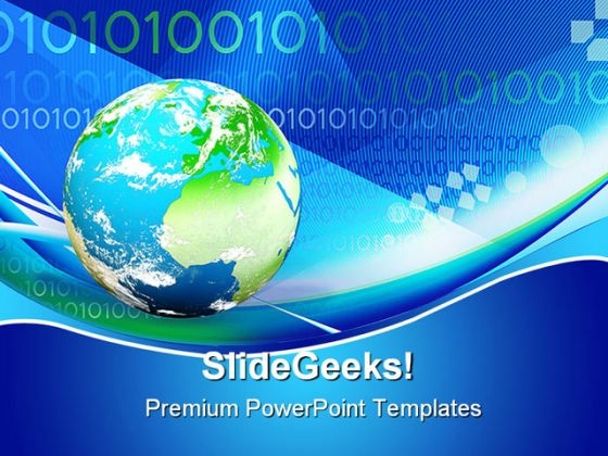 Binary Globe Earth PowerPoint Template 1110 Binary Globe Earth PowerPoint Template 1110