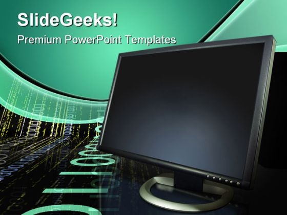 Binary Monitor Computer PowerPoint Themes And PowerPoint Slides 0511