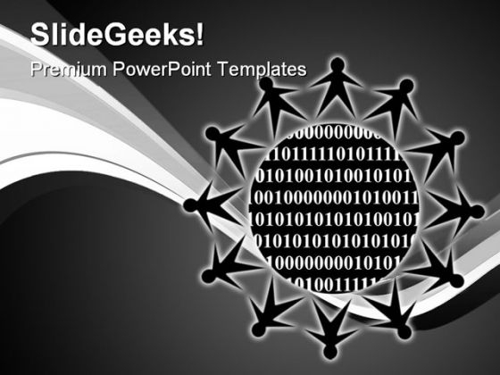 Binary People PowerPoint Template 0910 Binary People PowerPoint Template 0910
