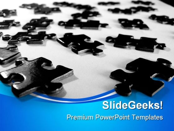 Black Puzzle Pieces Business PowerPoint Templates And PowerPoint Backgrounds 0711 Black Puzzle Pieces Business PowerPoint Templates And PowerPoint Backgrounds 0711