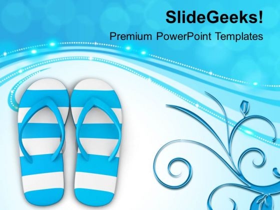Blue And White Stripy Flip Flops PowerPoint Templates Ppt Backgrounds For Slides 0713 Blue And White Stripy Flip Flops PowerPoint Templates Ppt Backgrounds For Slides 0713