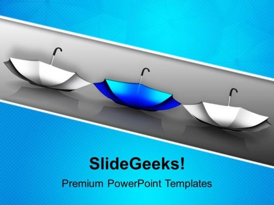 Blue And White Umbrella Leadership PowerPoint Templates And PowerPoint Themes 1112 Blue And White Umbrella Leadership PowerPoint Templates And PowerPoint Themes 1112