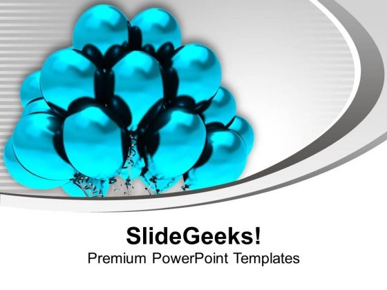 Blue Balloons For Theme Party PowerPoint Templates Ppt Backgrounds For Slides 0513