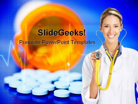 Blue Cardiogram Medical PowerPoint Template 1110 Blue Cardiogram Medical PowerPoint Template 1110