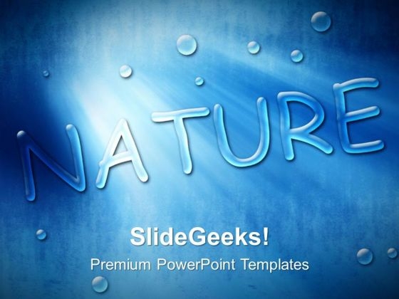 Blue Dew Drops Nature PowerPoint Templates And PowerPoint Themes 0312