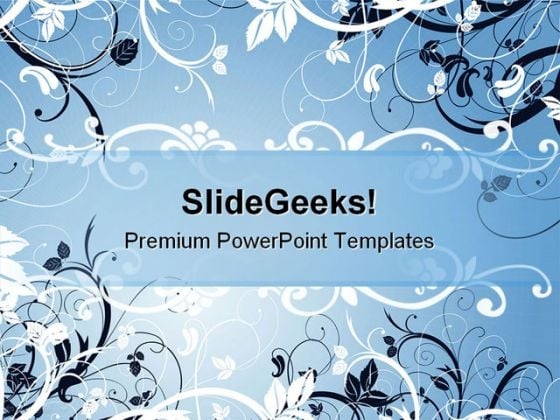 Blue Floral Abstract PowerPoint Background And Template 1210 Blue Floral Abstract PowerPoint Background And Template 1210