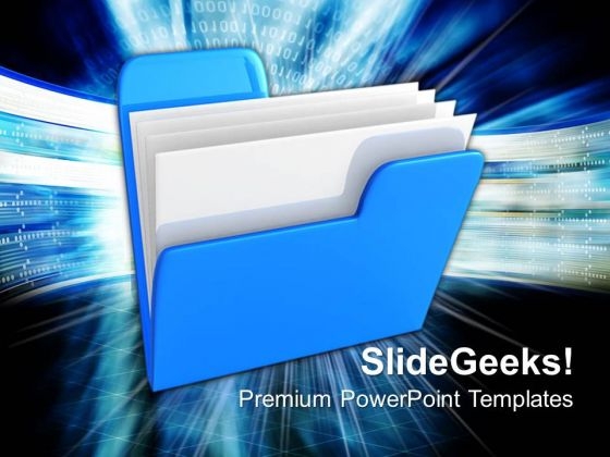 Blue Folder Computer PowerPoint Templates And PowerPoint Themes 0812