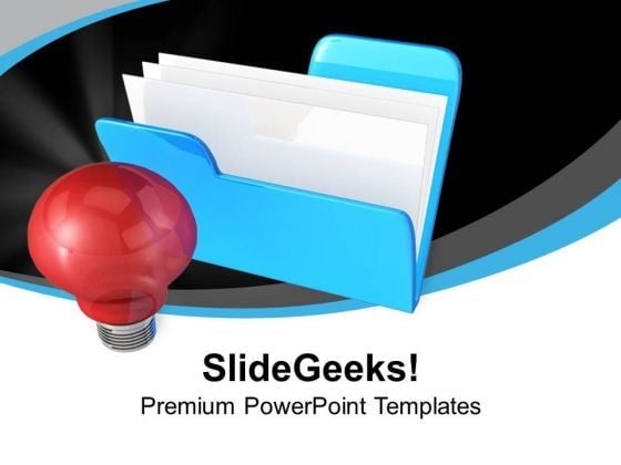 Blue Folder With Red Light Bulb PowerPoint Templates Ppt Backgrounds For Slides 0313 Blue Folder With Red Light Bulb PowerPoint Templates Ppt Backgrounds For Slides 0313