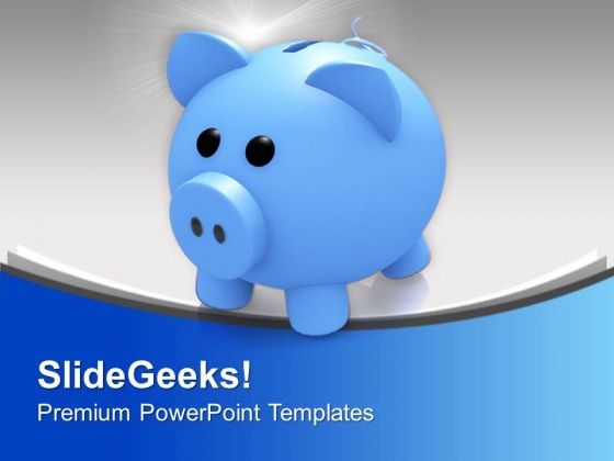 Blue Piggy Bank Savings PowerPoint Templates Ppt Backgrounds For Slides 0313 Blue Piggy Bank Savings PowerPoint Templates Ppt Backgrounds For Slides 0313