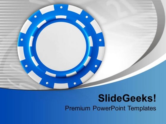 Blue Poker Chip Game Concept PowerPoint Templates Ppt Backgrounds For Slides 0713 Blue Poker Chip Game Concept PowerPoint Templates Ppt Backgrounds For Slides 0713