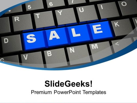 Blue Sale On Keyboard Computer PowerPoint Templates Ppt Backgrounds For Slides 1112