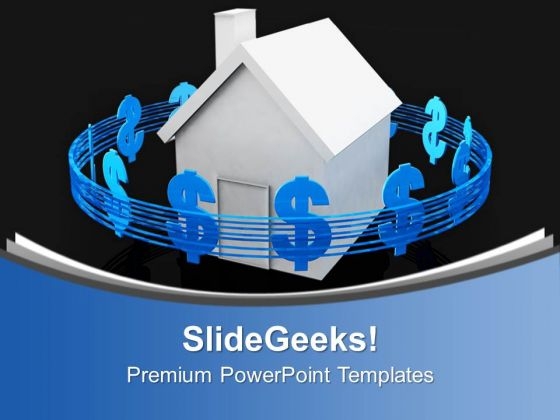 Blue Signs Of Dollar Around A House PowerPoint Templates Ppt Backgrounds For Slides 0113 Blue Signs Of Dollar Around A House PowerPoint Templates Ppt Backgrounds For Slides 0113