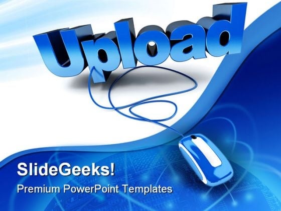 Blue Upload Mouse PowerPoint Templates And PowerPoint Backgrounds 0211 Blue Upload Mouse PowerPoint Templates And PowerPoint Backgrounds 0211
