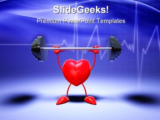 body building heart health powerpoint templates and powerpoint backgrounds 0511 title