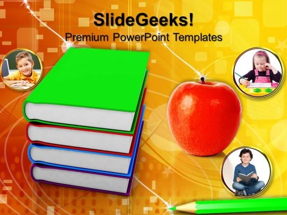 Book With Apple Education PowerPoint Templates And PowerPoint Themes 0812
