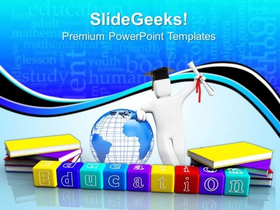 Books And Alphabet Education PowerPoint Templates And PowerPoint Themes 0812