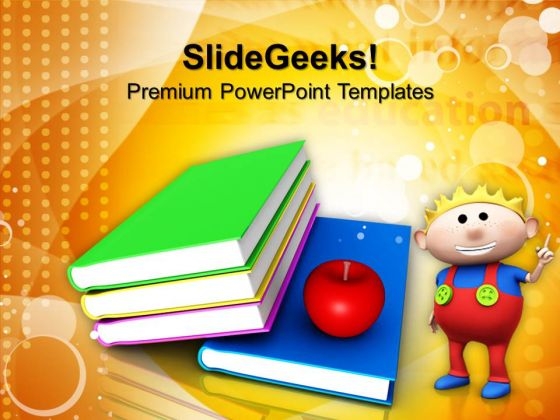 Books And Apple Children PowerPoint Templates And PowerPoint Themes 1012 Books And Apple Children PowerPoint Templates And PowerPoint Themes 1012