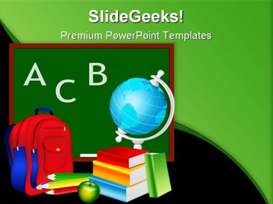 Books And School Bag Education PowerPoint Template 1110 Books And School Bag Education PowerPoint Template 1110