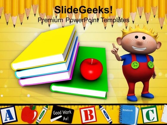 Books With Child Education PowerPoint Templates And PowerPoint Themes 1112