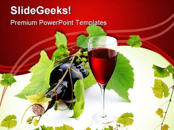 bottle of wine lifestyle powerpoint templates and powerpoint