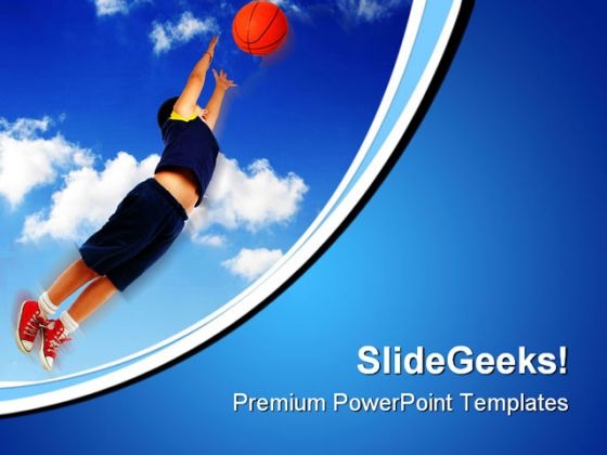 Boy Playing Basketball Sports PowerPoint Templates And PowerPoint Backgrounds 0711