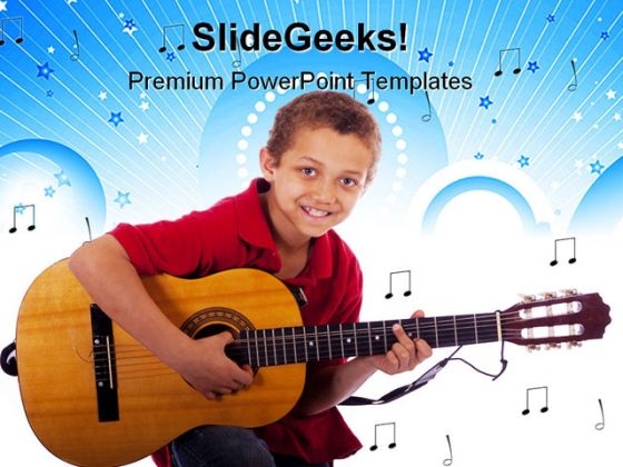 Boy Playing Guitar Music PowerPoint Themes And PowerPoint Slides 0811