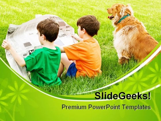 Boys Read Newspaper Children PowerPoint Themes And PowerPoint Slides 0411 Boys Read Newspaper Children PowerPoint Themes And PowerPoint Slides 0411