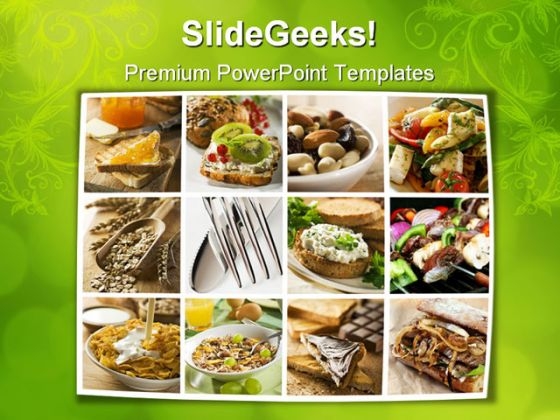 Break Fast Collage Food PowerPoint Template 0810 Break Fast Collage Food PowerPoint Template 0810