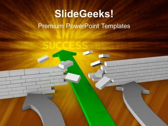 Break Through Arrow Success PowerPoint Templates And PowerPoint Themes 1012 Break Through Arrow Success PowerPoint Templates And PowerPoint Themes 1012