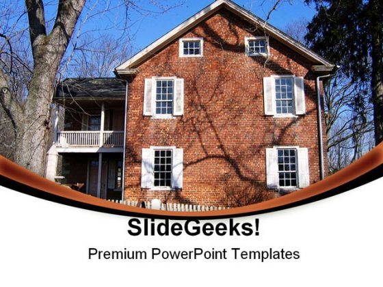 Brick Farm House Real Estate PowerPoint Templates And PowerPoint Backgrounds 0511 Brick Farm House Real Estate PowerPoint Templates And PowerPoint Backgrounds 0511