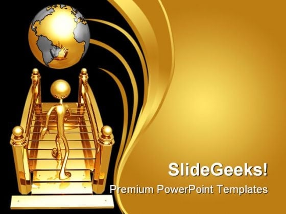 Bridge To World Business PowerPoint Template 1110 Bridge To World Business PowerPoint Template 1110