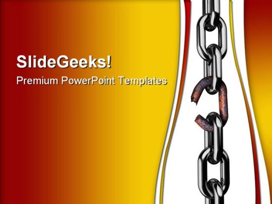 Broken Rusty Chain Business PowerPoint Templates And PowerPoint Backgrounds 0511